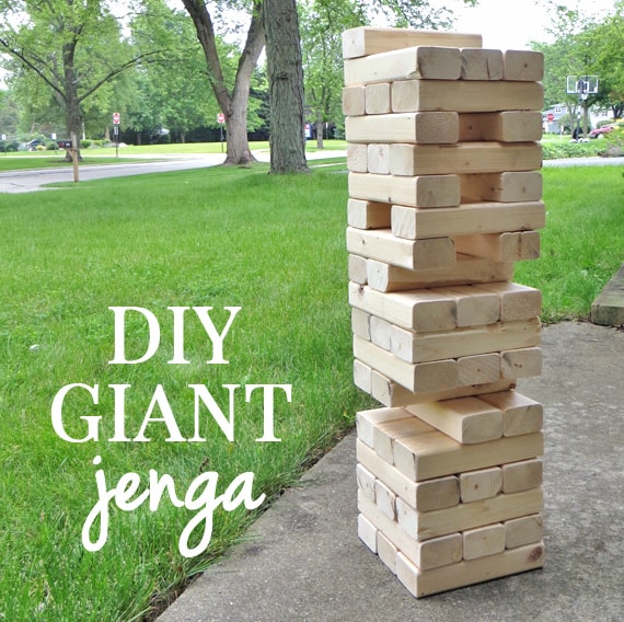 DIY Gifts For Boyfriend: Giant Jenga Game via Creative Green Living