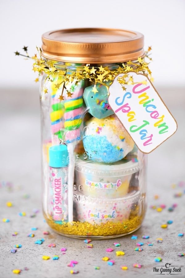 Homemade Christmas Gifts: Unicorn Spa Jar
