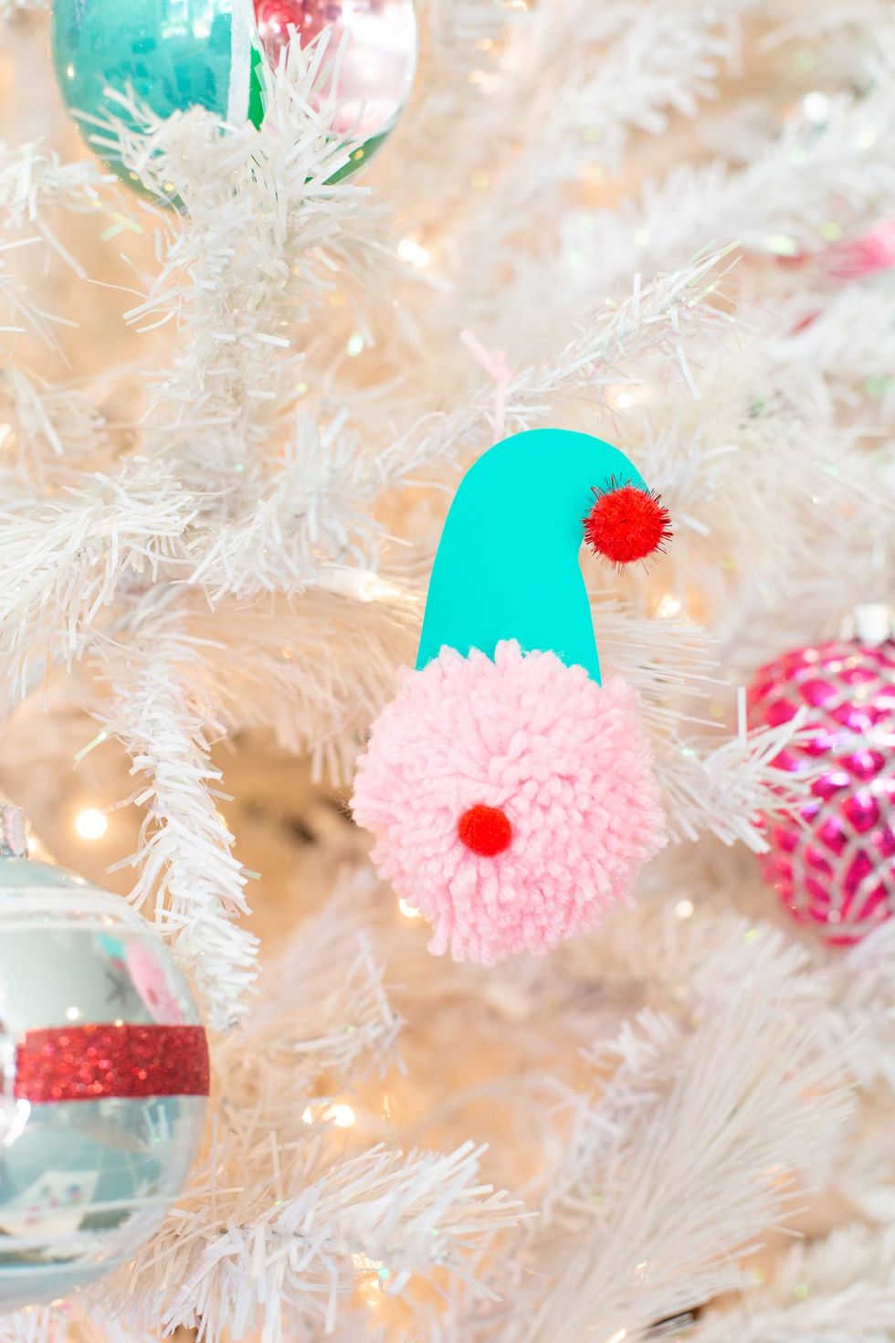DIY Pom-Pom Christmas Character Ornaments