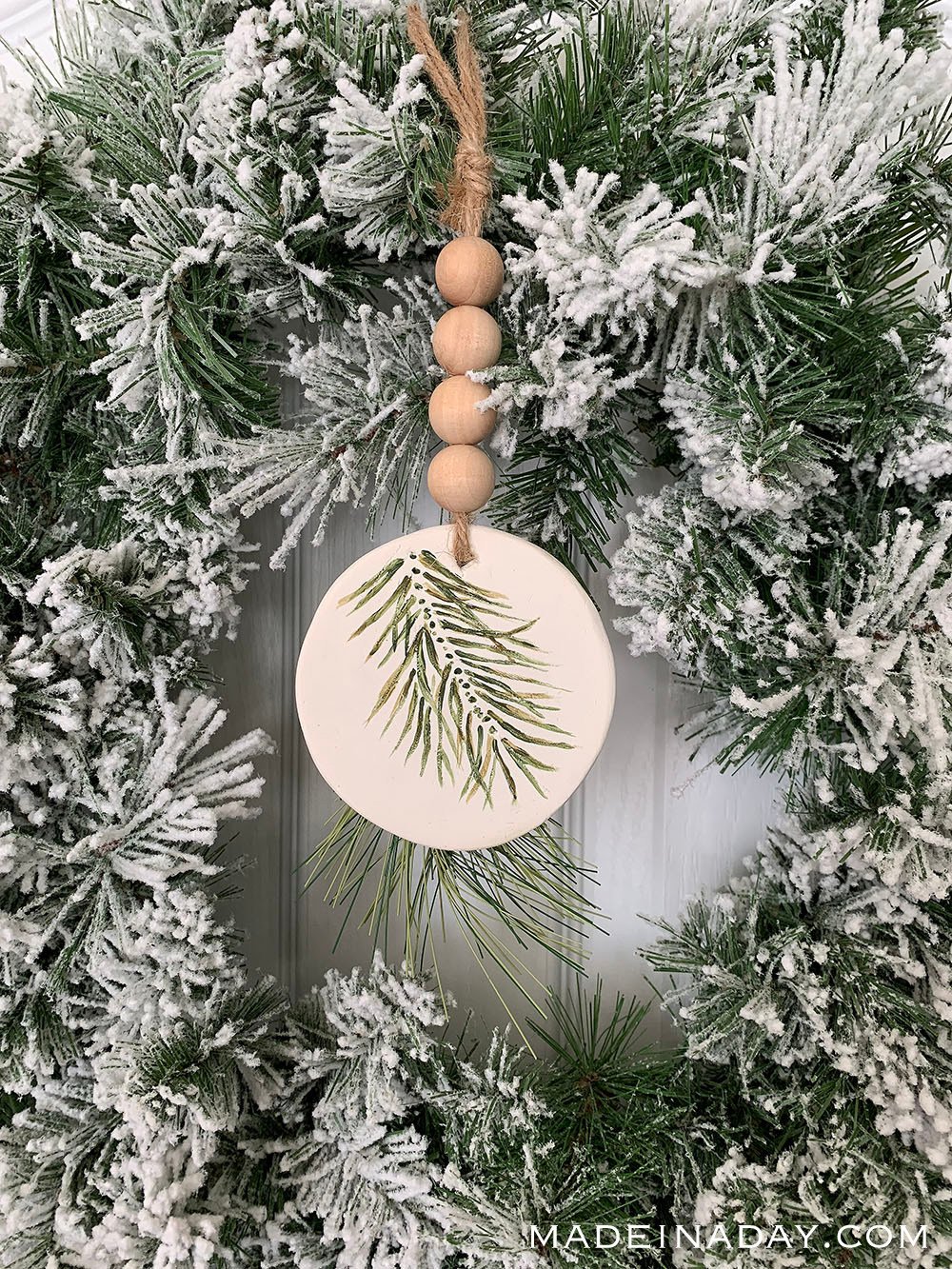 DIY Simple Evergreen Sprig Polymer Clay Ornament