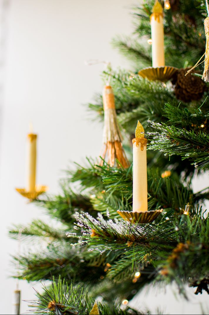 DIY Paper Candle Christmas Ornaments