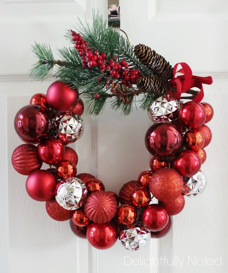 Easy DIY Wire Hanger Christmas Ornament Wreath