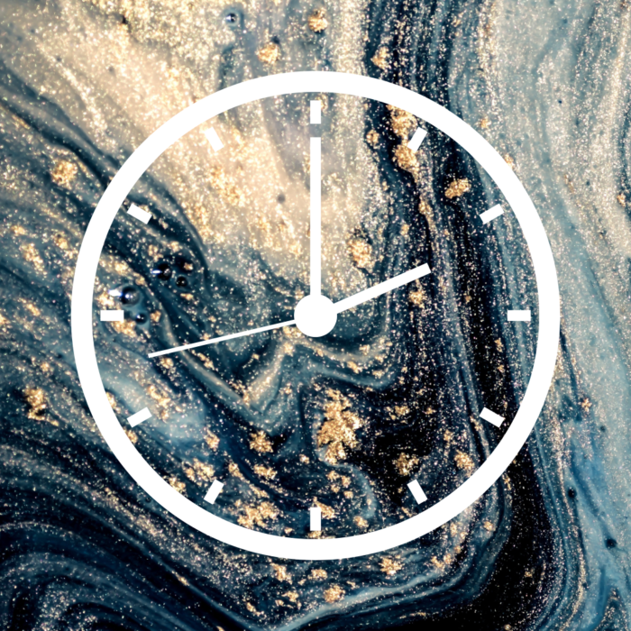 Clock blue and gold marble Blue Marble App Icons For iPhone