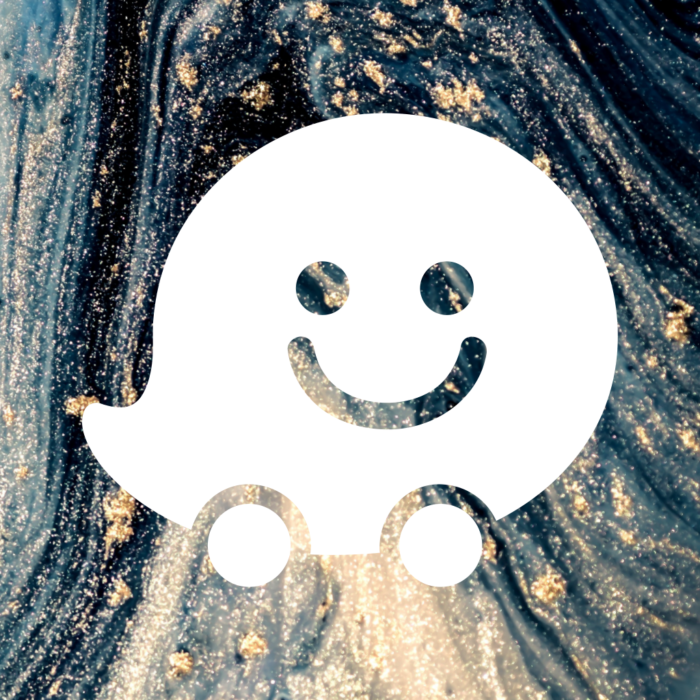 Waze blue and gold marble Blue Marble App Icons For iPhone