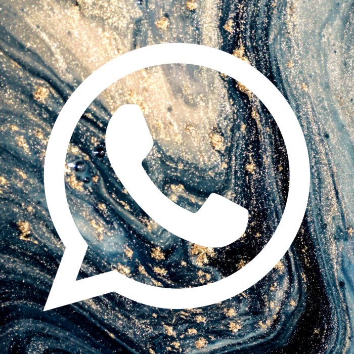 WhatsApp blue and gold marble Blue Marble App Icons For iPhone