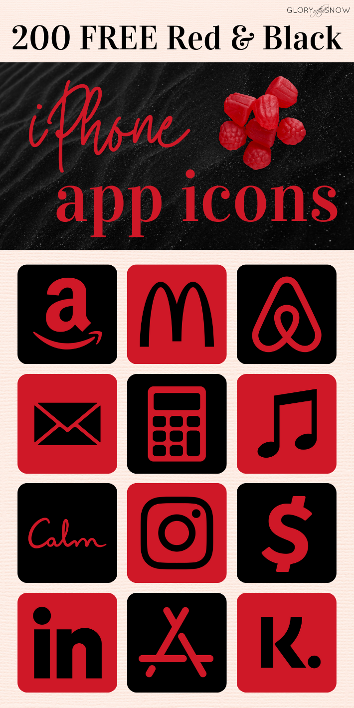 Free Red And Black App Icons For iPhone