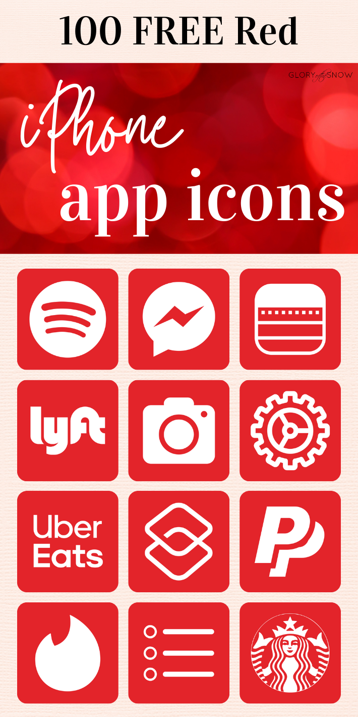 100 Free Aesthetic Red App Icons For iPhone