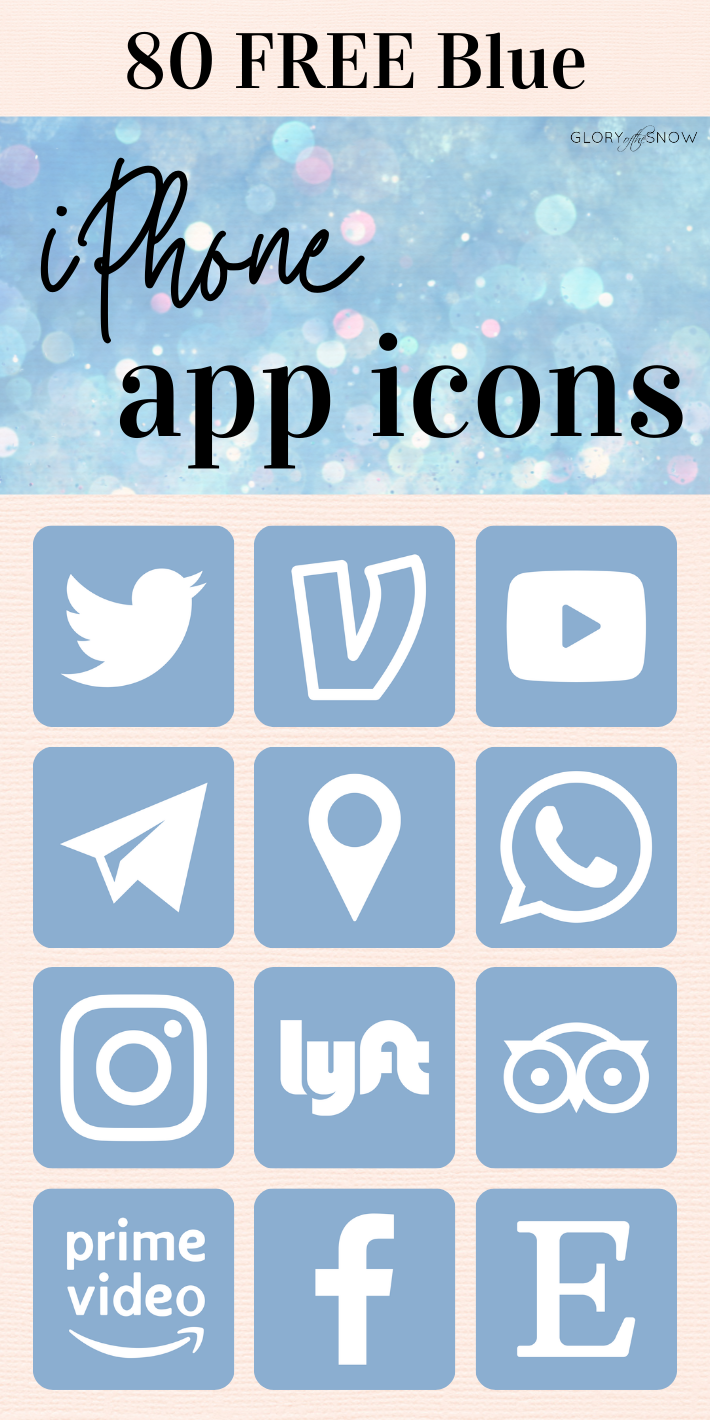 100 Free Aesthetic Blue App Icons For iPhone