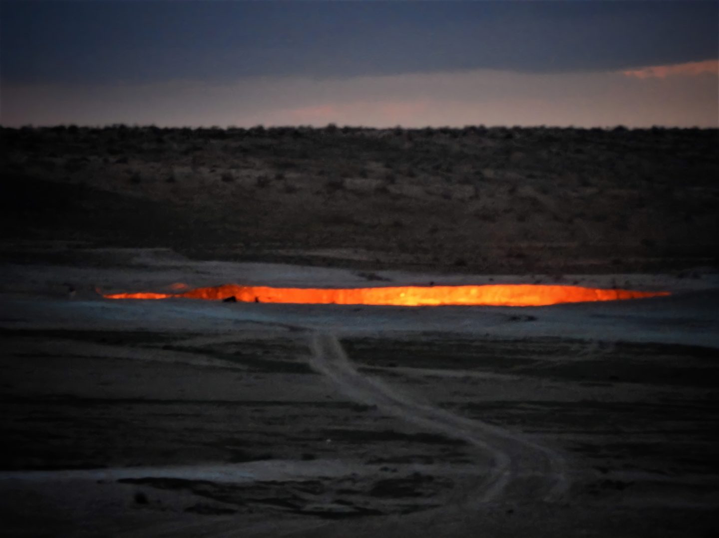 Darvaza Gas Crater (The Door To Hell) at night