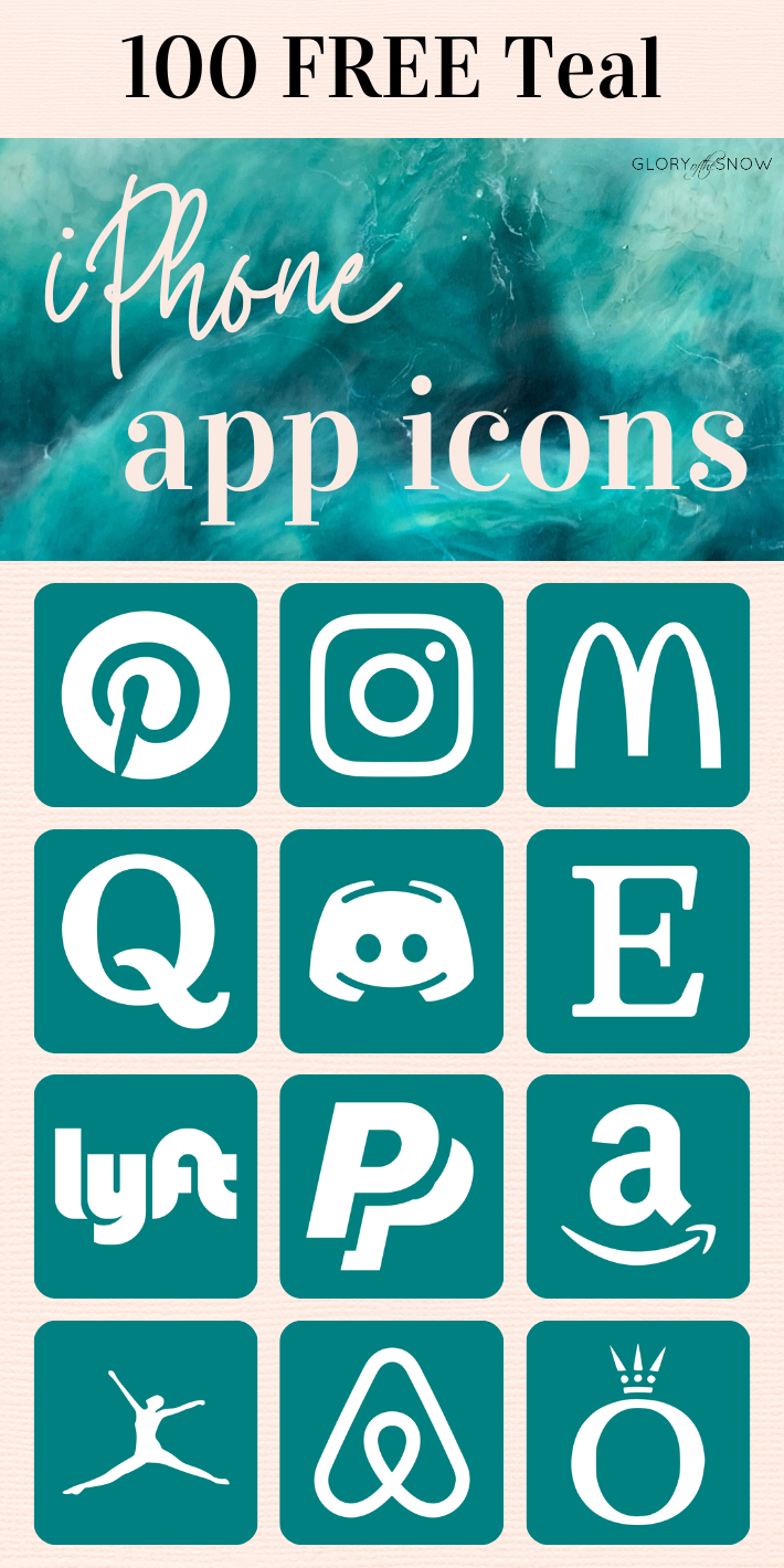 Free Aesthetic Teal App Icons For iPhone