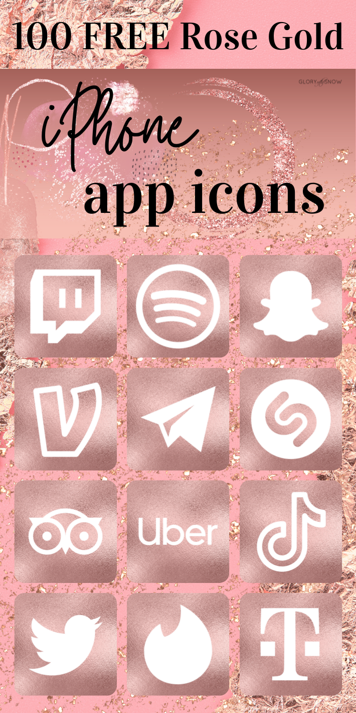 Free Aesthetic Rose Gold App Icons For iPhone
