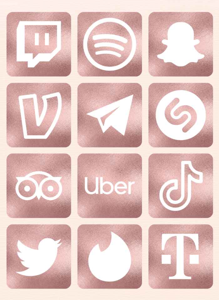 100 Free Aesthetic Rose Gold App Icons For iPhone