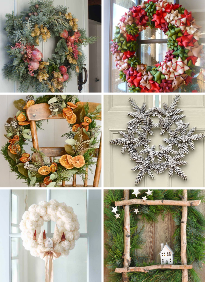 beautiful easy DIY Christmas wreaths festive door decoration