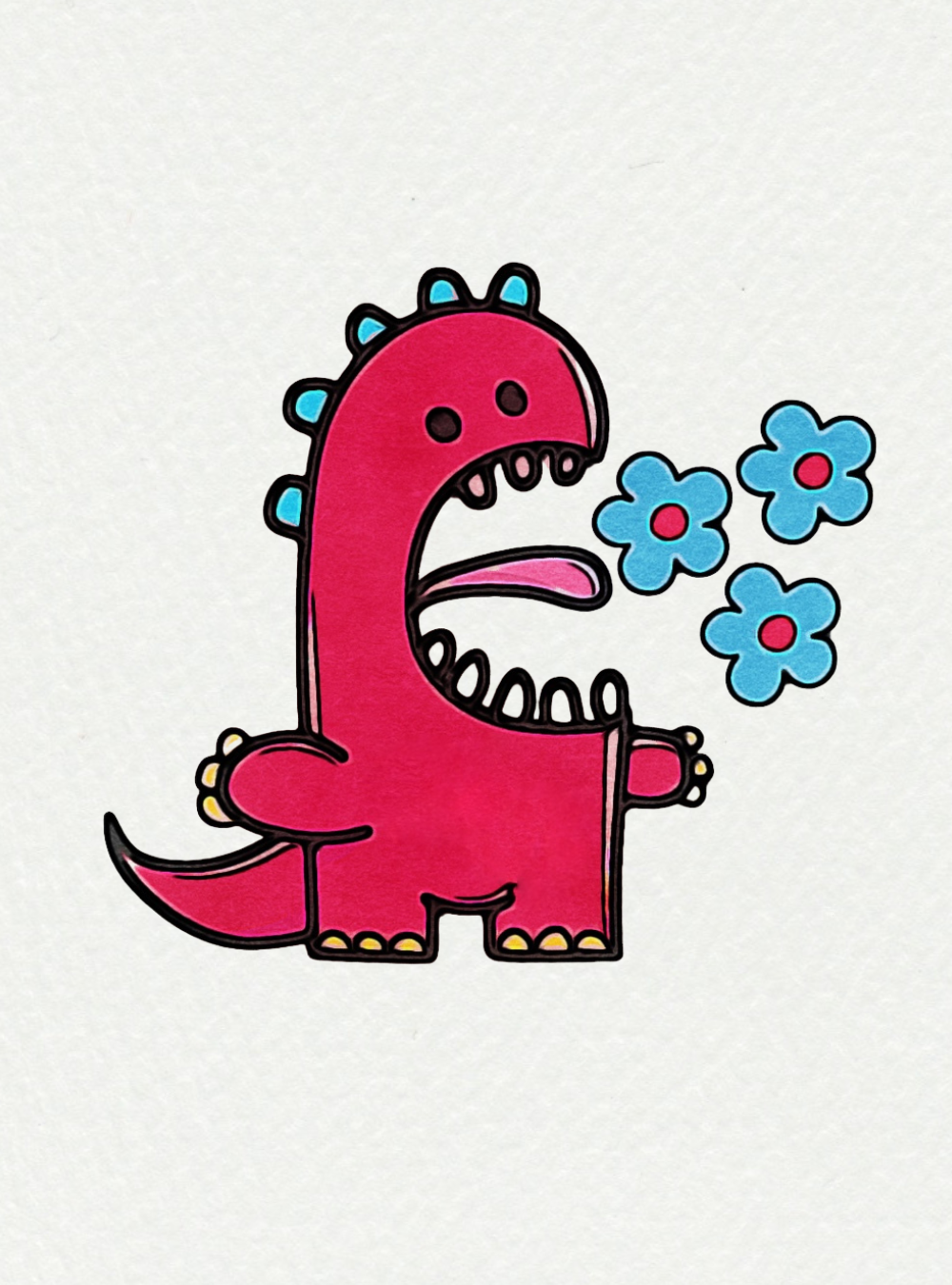 Cute Drawing Ideas: Flower Monster 