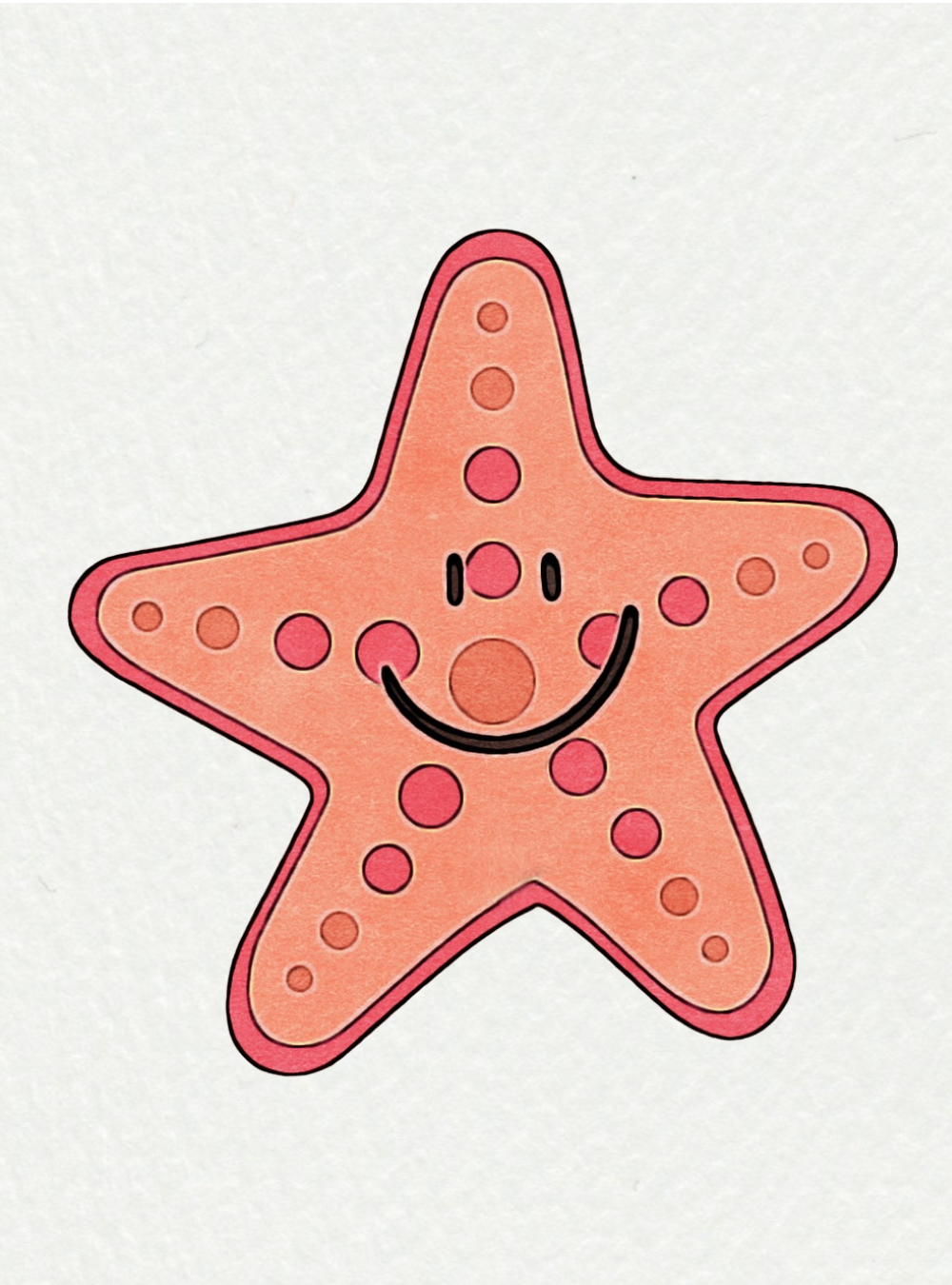 Easy Sea Animals To Draw: Cute Starfish