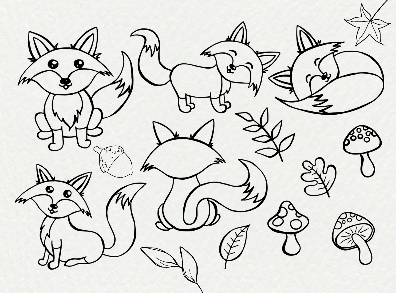 FOREST ANIMALS: CUTE FOX DRAWINGS