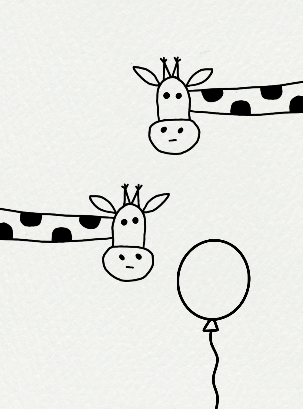 Easy Cute Animal Drawing Ideas: Curious Giraffes 