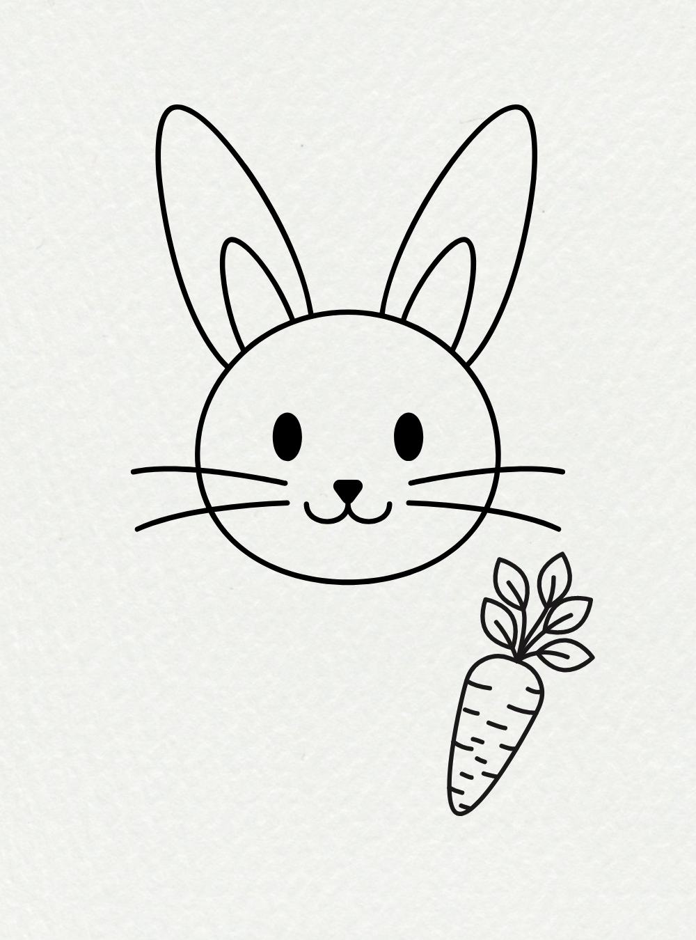 Cute Animal Drawings: Bunny Face 