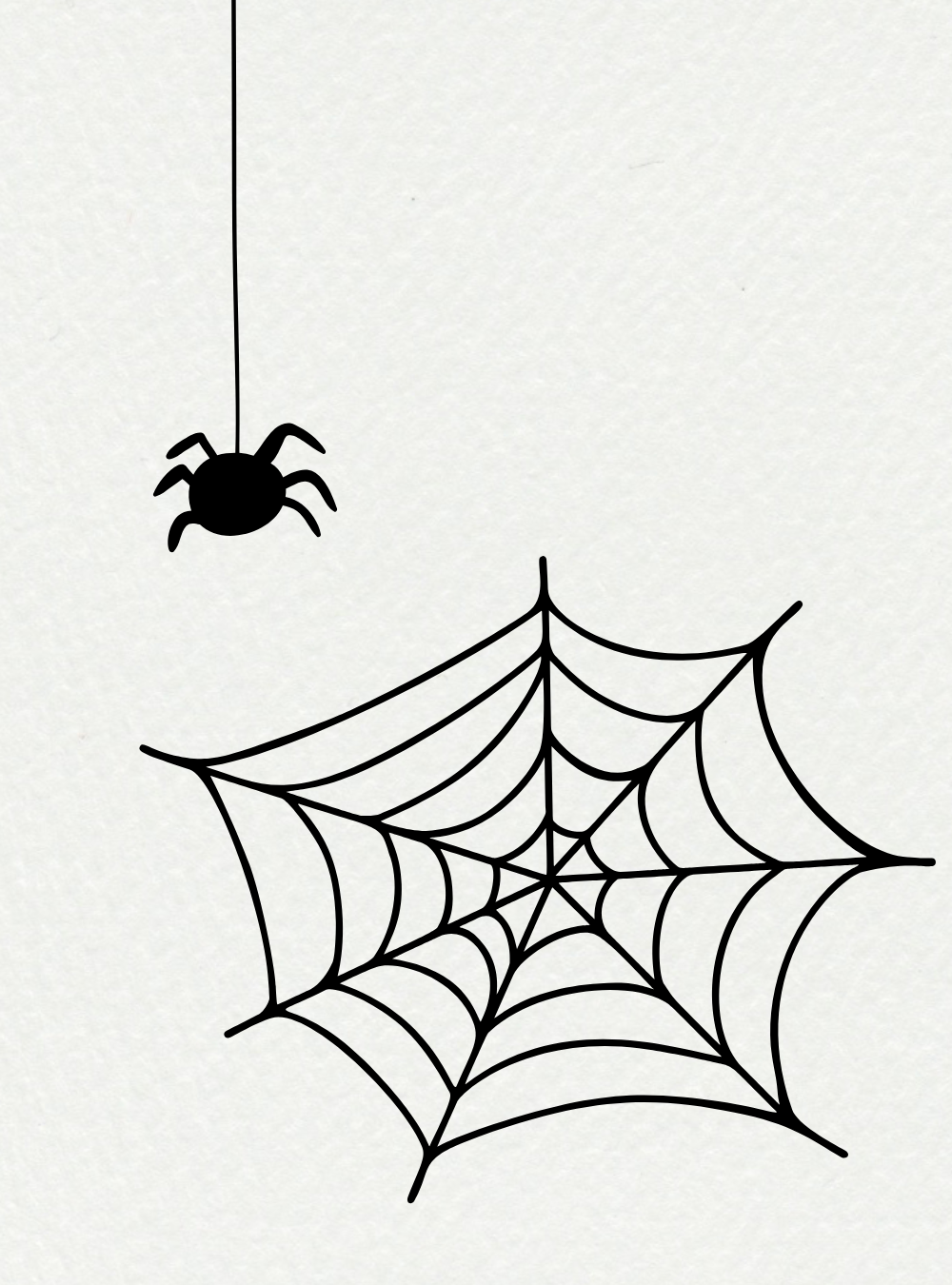 cute simple drawing ideas for beginners: Spider and Spiderweb 