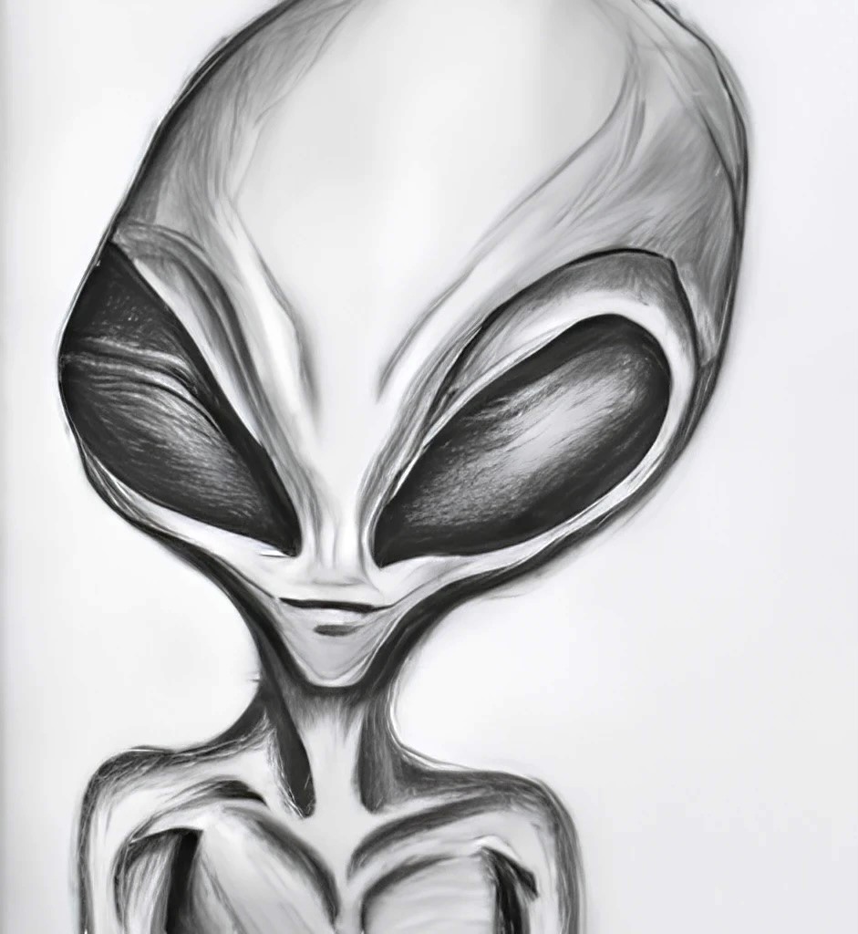Simple Alien Pencil Drawings