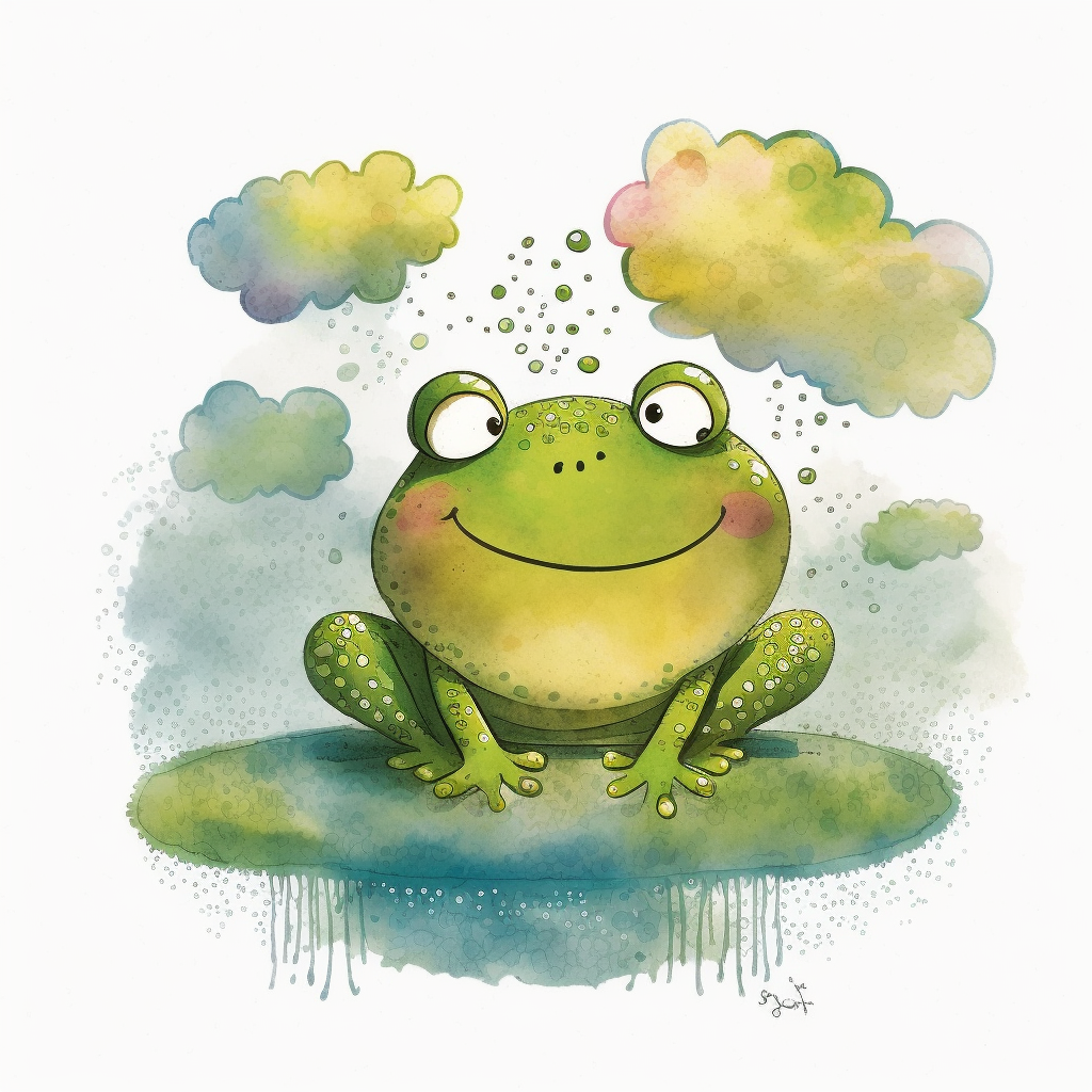 Cute Cartoon Frog Drawing