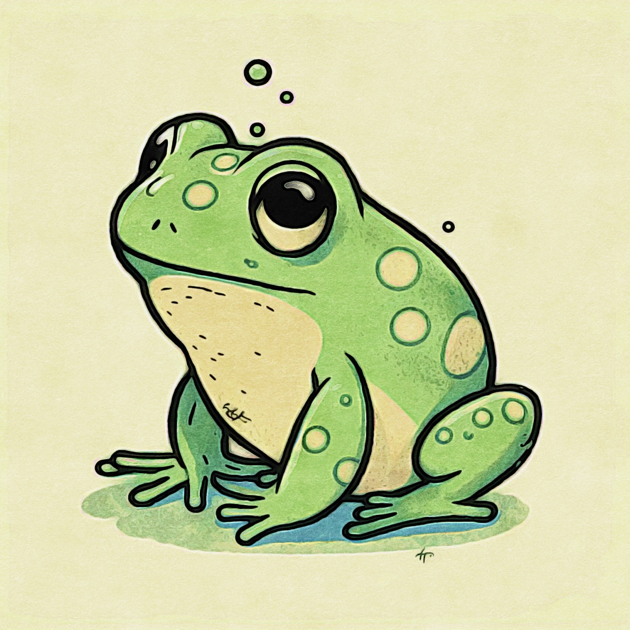 Cute Frog Cartoon Drawing
