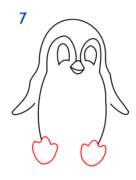 HOW TO DRAW A PENGUIN: EASY STEP-BY-STEP GUIDE WITH PICTURES - STEP 7