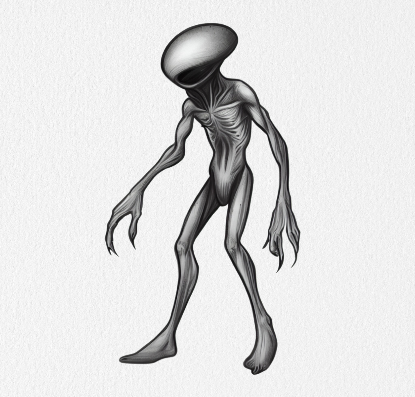 Scary Alien Full Body Drawing
