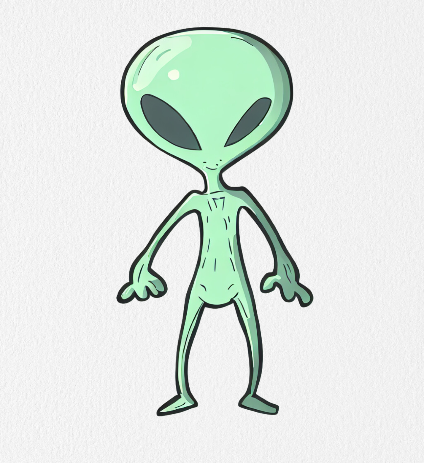 Full Body Alien Easy Drawing