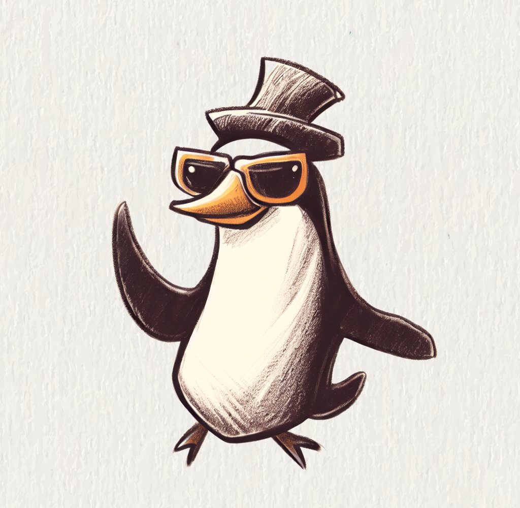 Cool Penguin Drawing