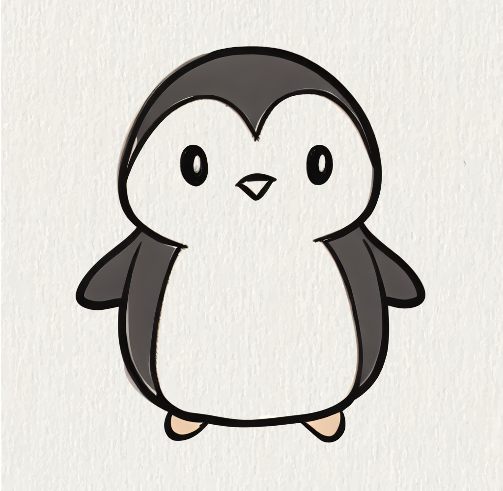Cute Easy Penguin Drawing For Beginners