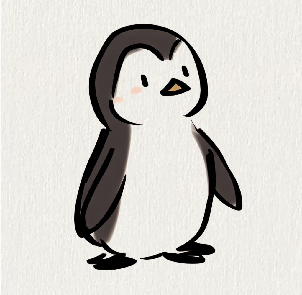 Easy Cartoon Penguin Drawing For Children
