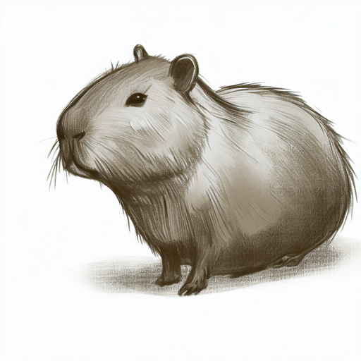 Realistic Capybara Drawing