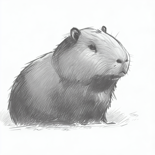 Capybara Pencil Drawing