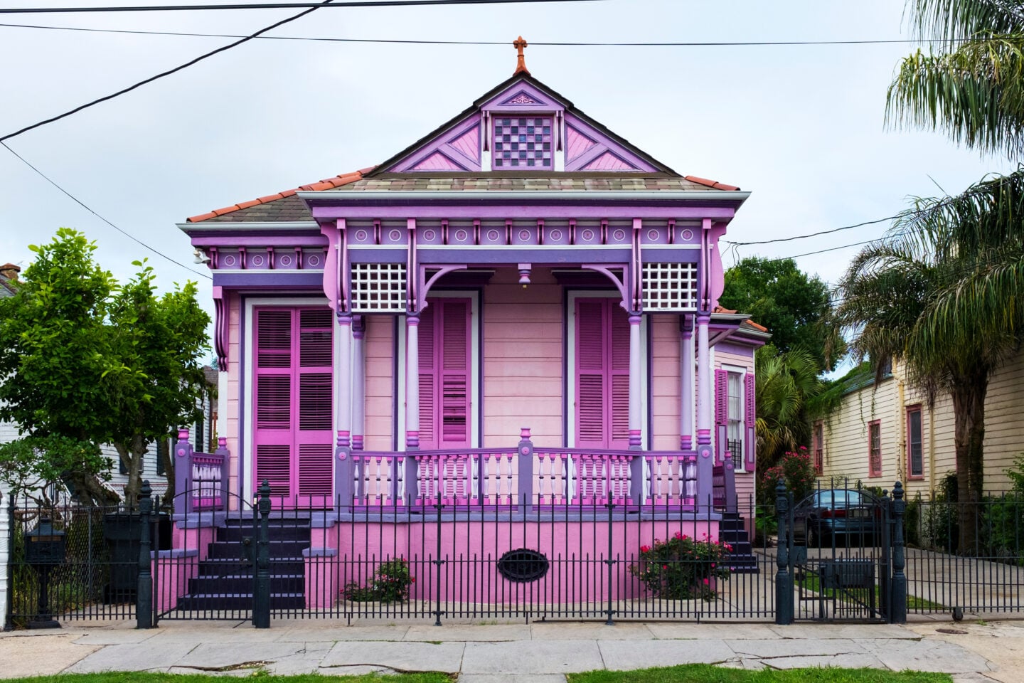 Colorful old house in the Marigny neighborhood in the city of New Orleans, Louisiana
