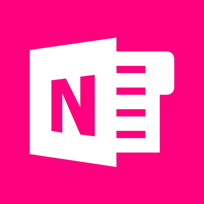 Bright Pink Microsoft OneNote bright pink app icons for iPhone