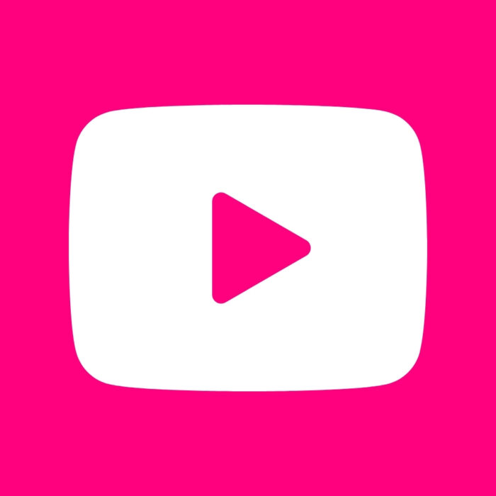 Bright Pink YouTube bright pink app icons for iPhone