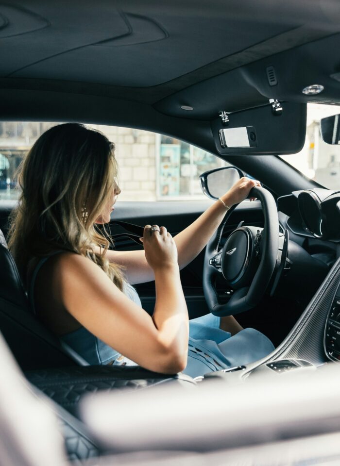 woman driving a car