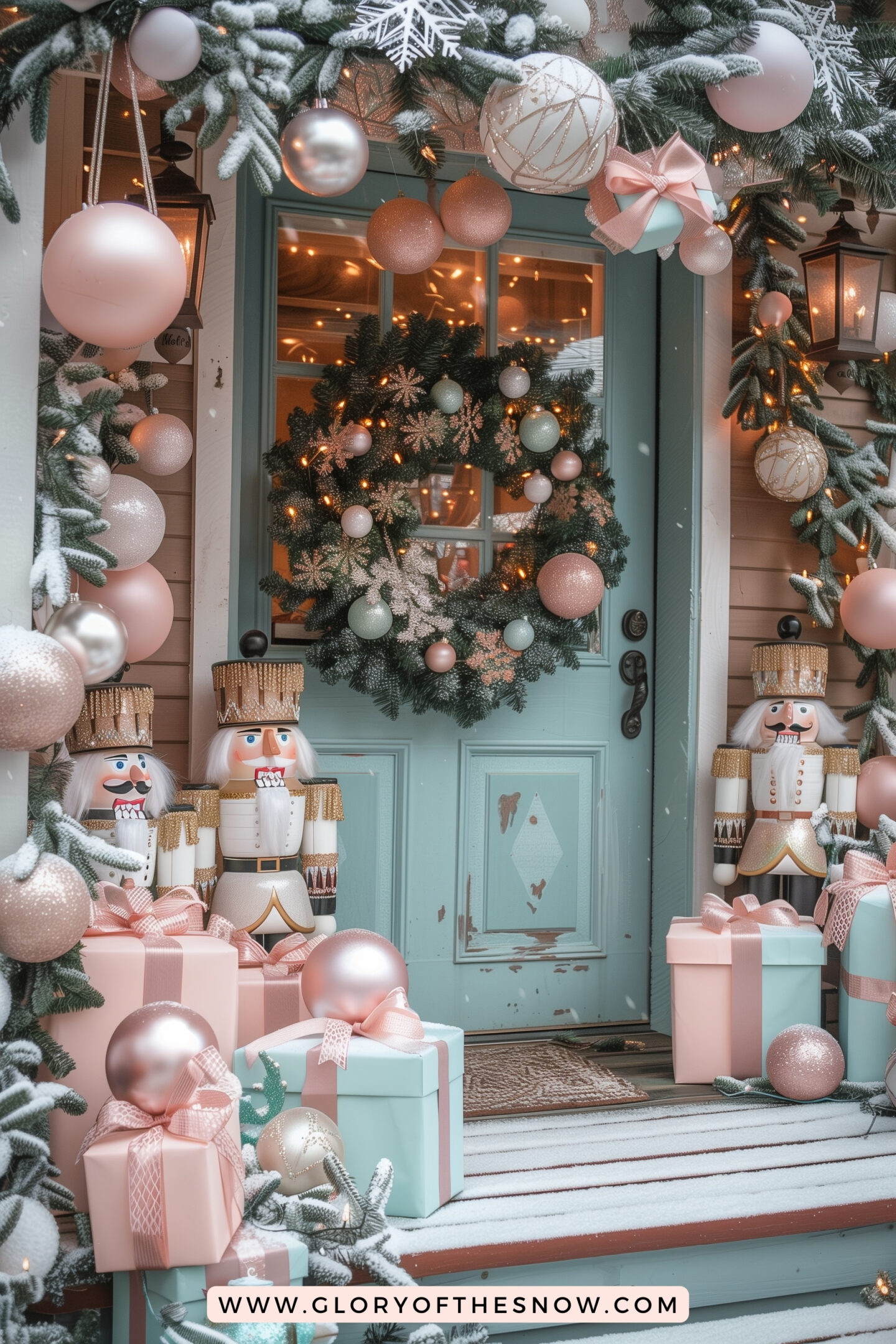 Christmas Decorating Ideas For Small Front Porch: Pastel Wonderland Christmas Porch