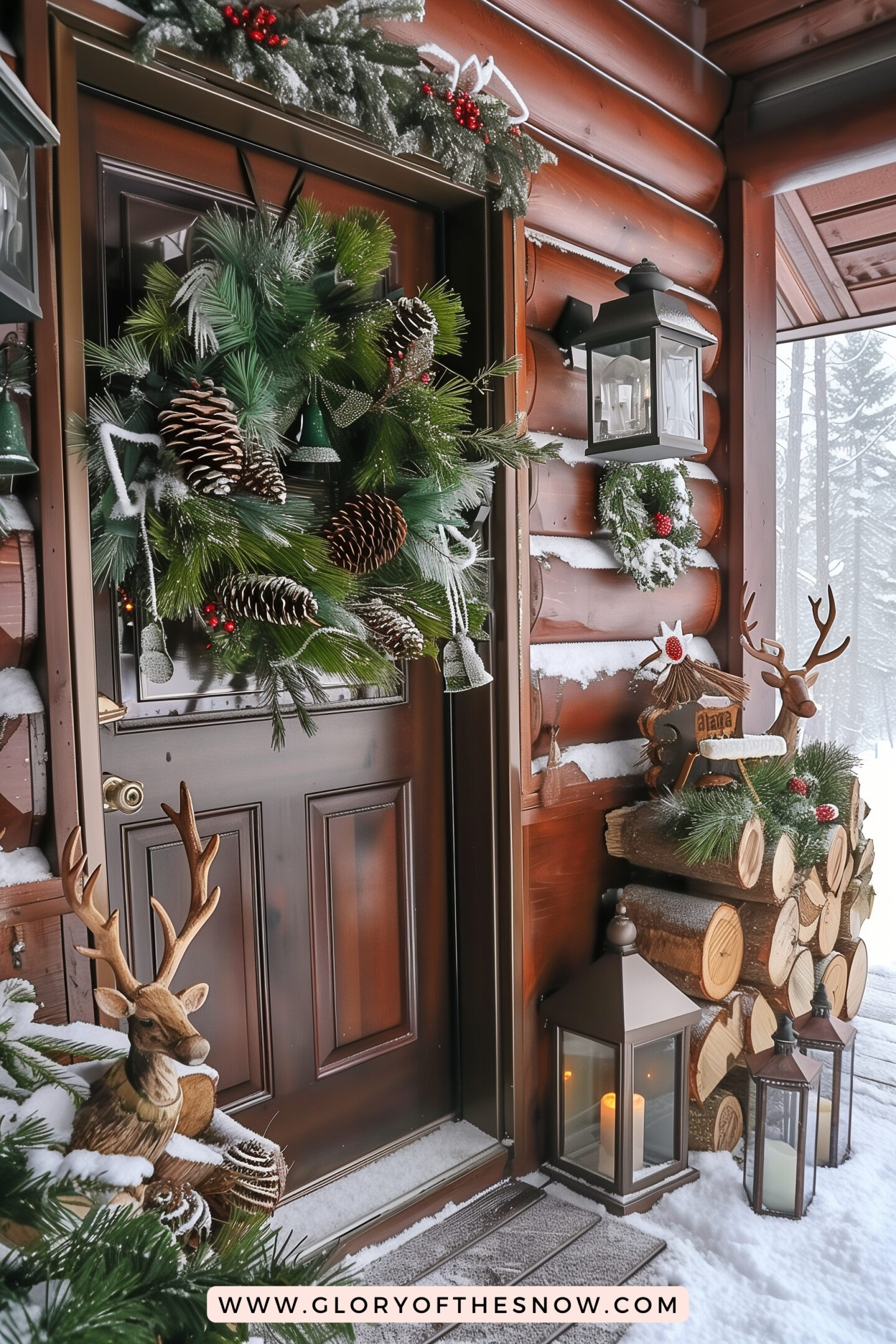Christmas Decorating Ideas For Small Front Porch: Rustic Cabin Christmas Porch