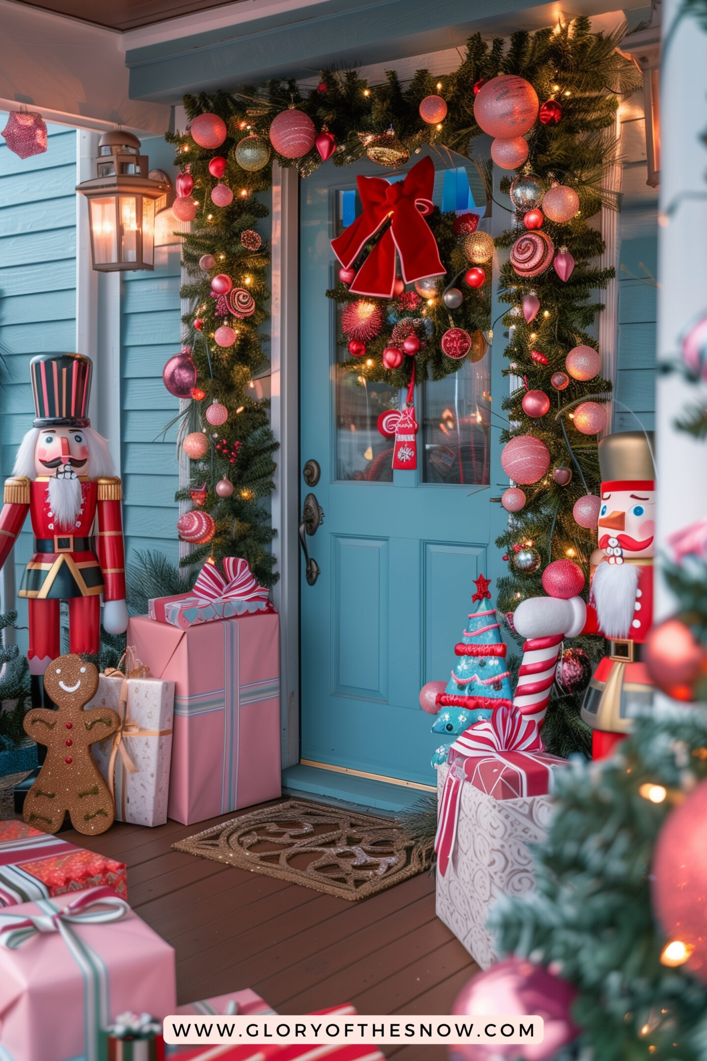 Christmas Decorating Ideas For Small Front Porch: Candy Cane Christmas Porch