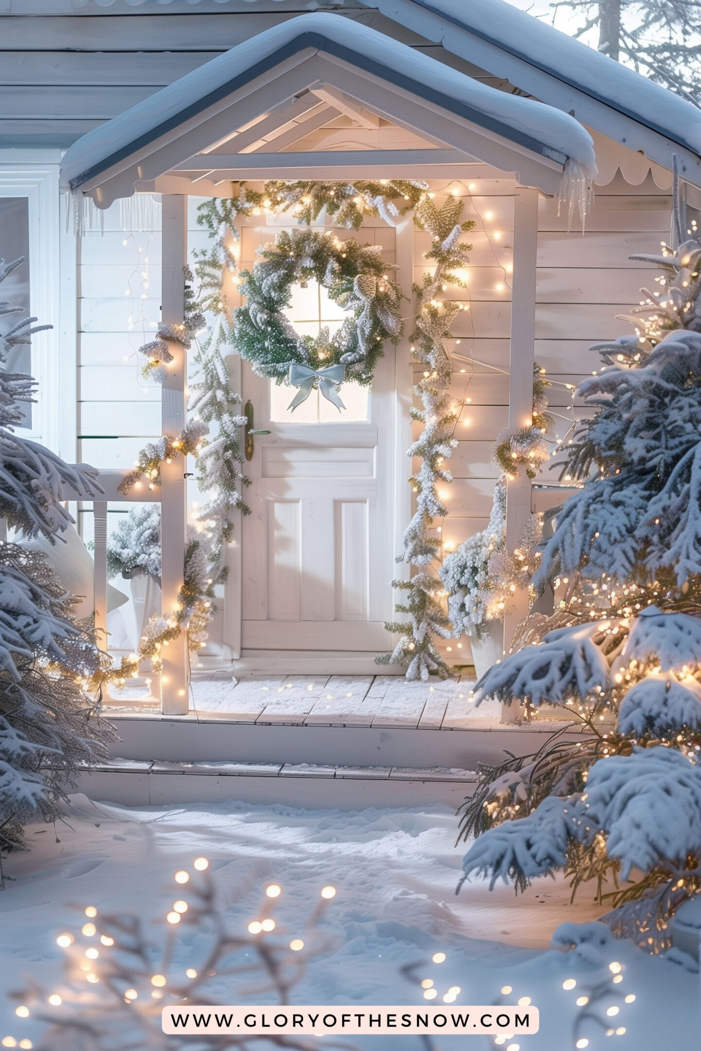 Christmas Decorating Ideas For Small Front Porch: Frosted Winter Wonderland Porch