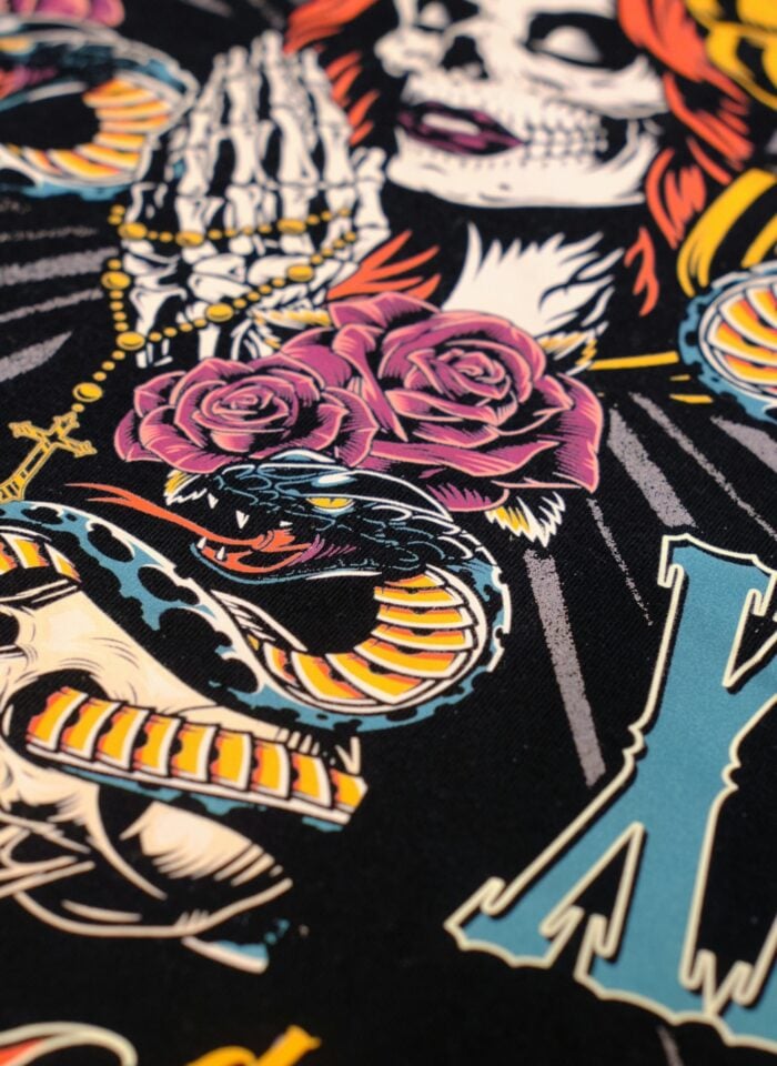 Close up of a t-shirt - Direct to film DTF printing process
