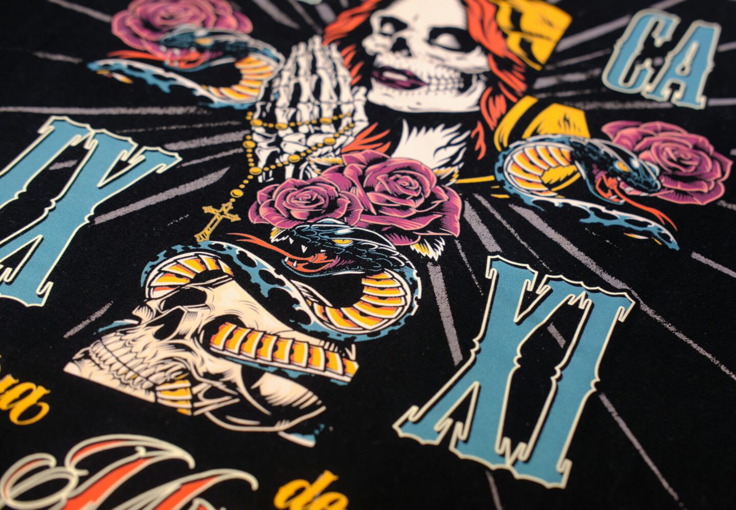 Close up of a t-shirt - Direct to film DTF printing process