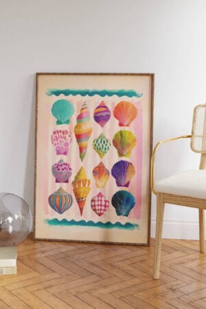 Free Printable Seashell Poster: Coastal Wall Art For A Trendy Apartment Decor