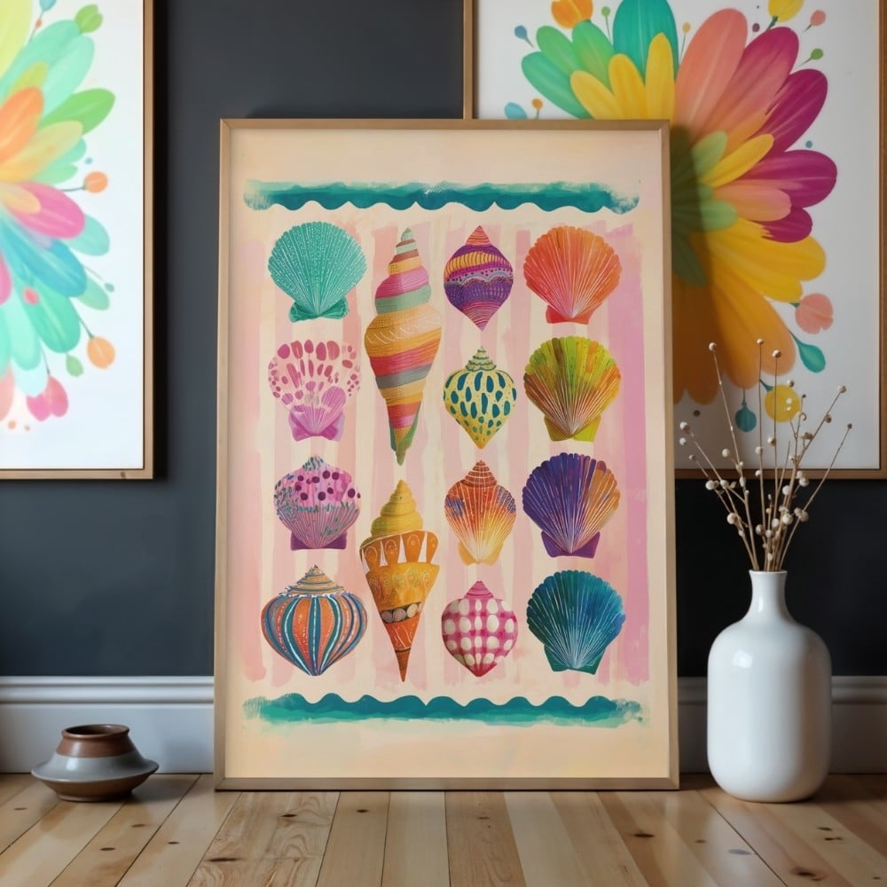 Free Printable Seashell Poster: Coastal Wall Art For A Trendy Apartment Decor
