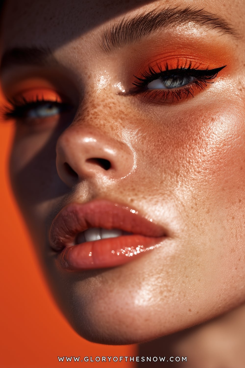 Easy Glam Makeup Looks: Glossy Tangerine Glow