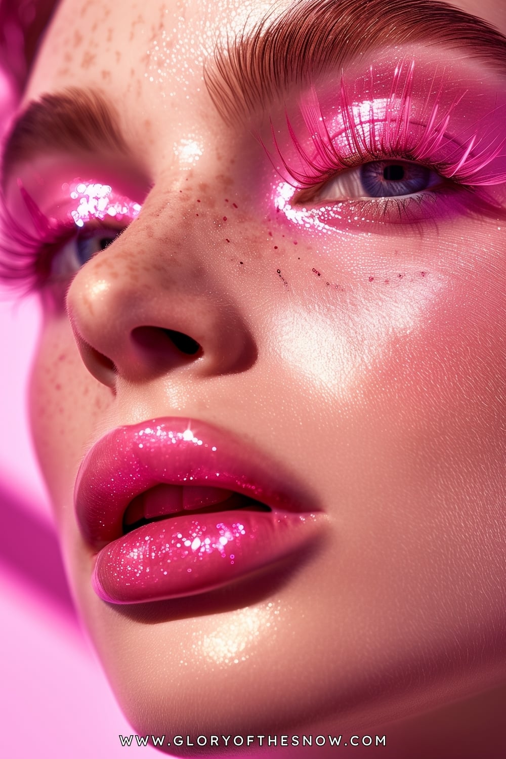 Pink Makeup Ideas: Bare Skin Pink Shimmer