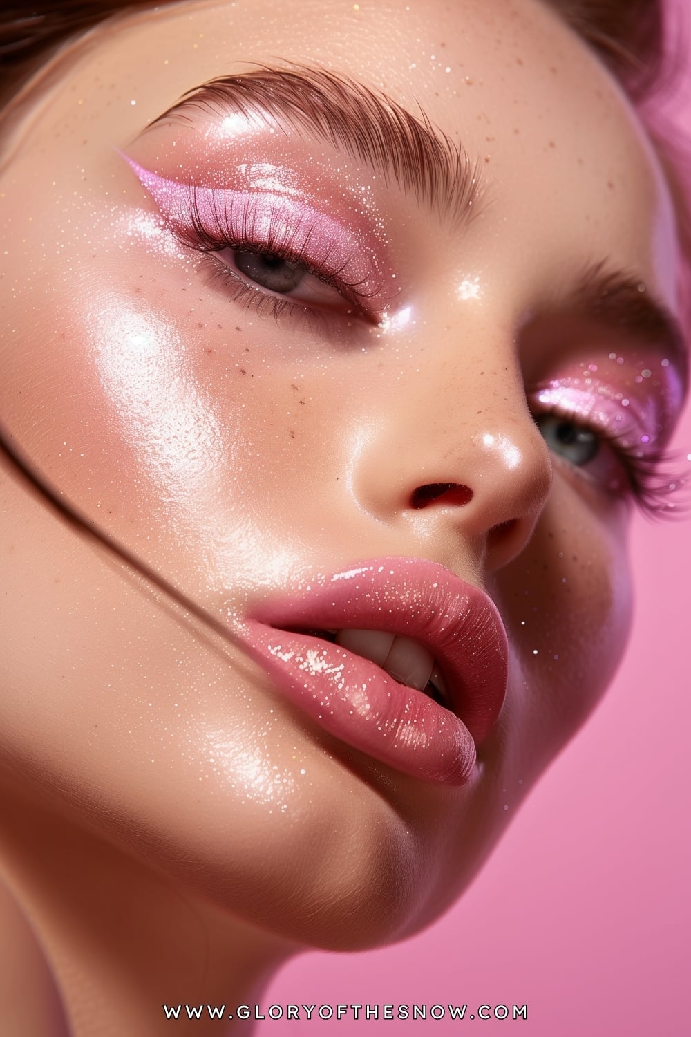 Pink Makeup Ideas: Glossed Rose Skin