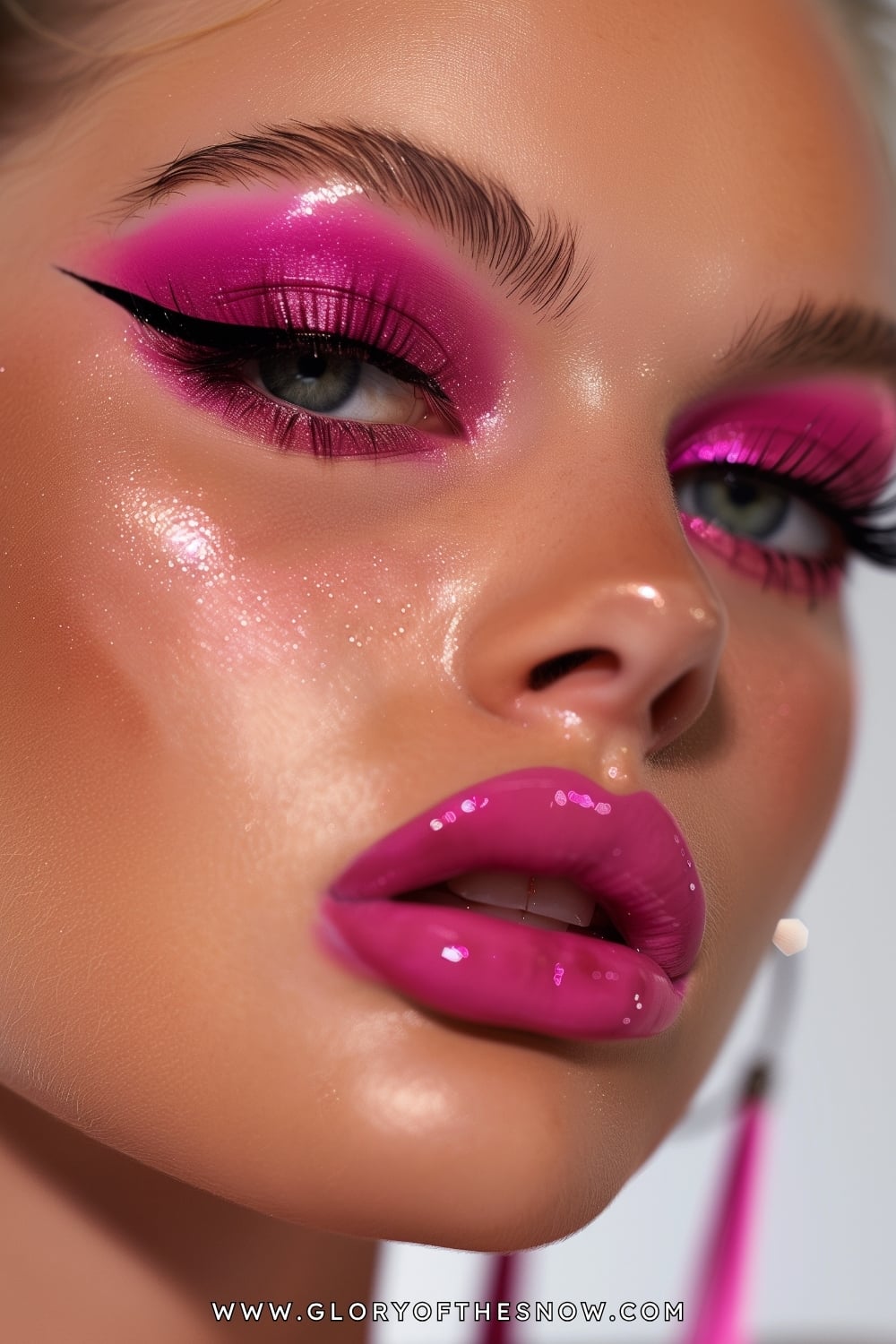 Pink Makeup Ideas: Hot Pink Gloss Glam